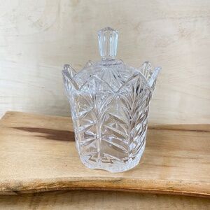 5th Avenue Portico Crystal Jelly Jar / Candy Dish With Lid‎ - Vintage